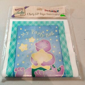 Vtg 2000 DesignWare American Greetings Barney the Dinosaur 8 Party Gift Bags